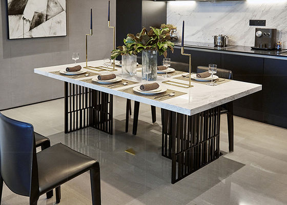 51''x31''x31 '' ফ্যাশন ডাইনিং টেবিল ডিজাইন মার্বেল শীর্ষ