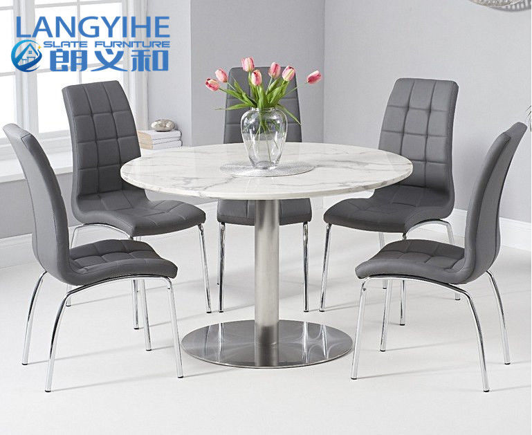 আরামদায়ক Upholstered Odm বৃত্তাকার মার্বেল ডাইনিং সেট