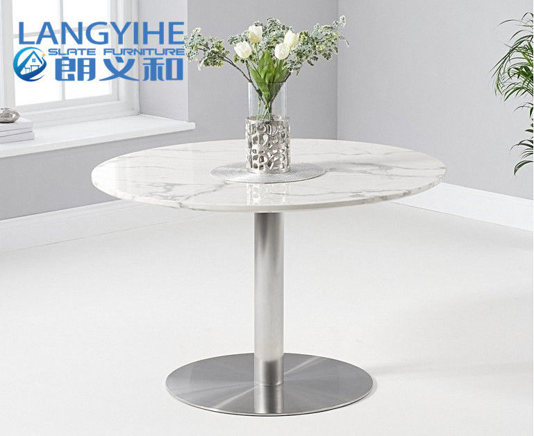 আরামদায়ক Upholstered Odm বৃত্তাকার মার্বেল ডাইনিং সেট